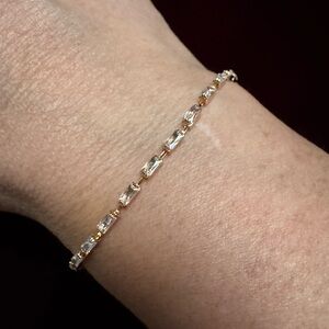 Pretty Bird Rose Gold Baguette Rhinestone Bracelet